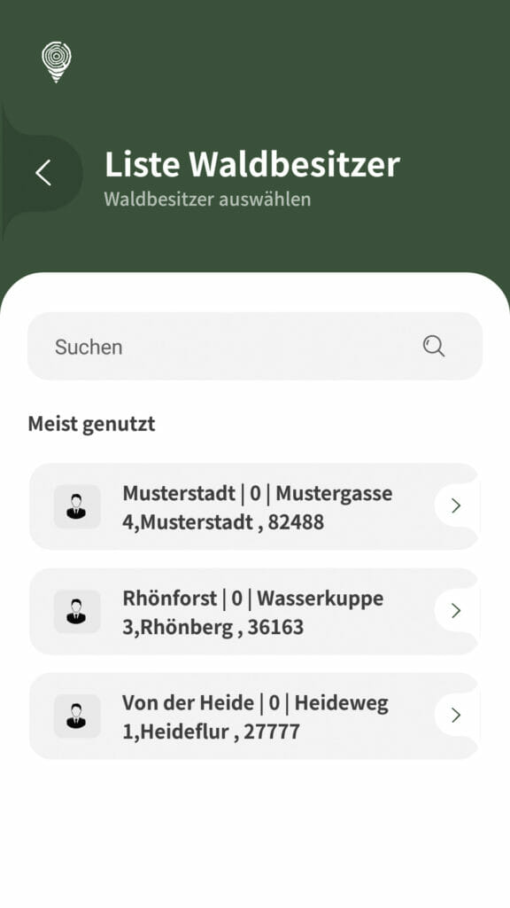 Holzaufnahme App Waldbesitzer