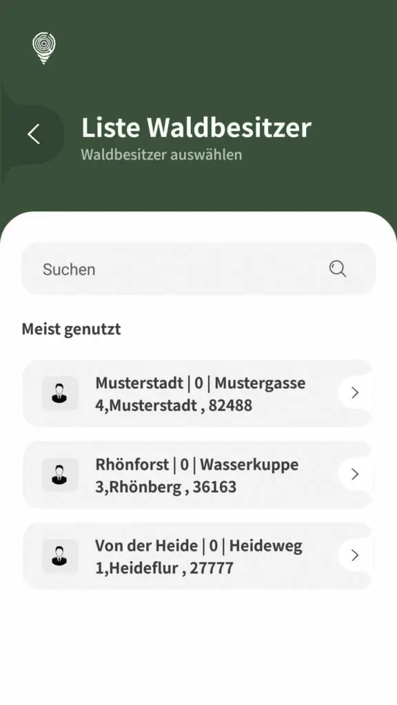 Holzaufnahme App Waldbesitzer